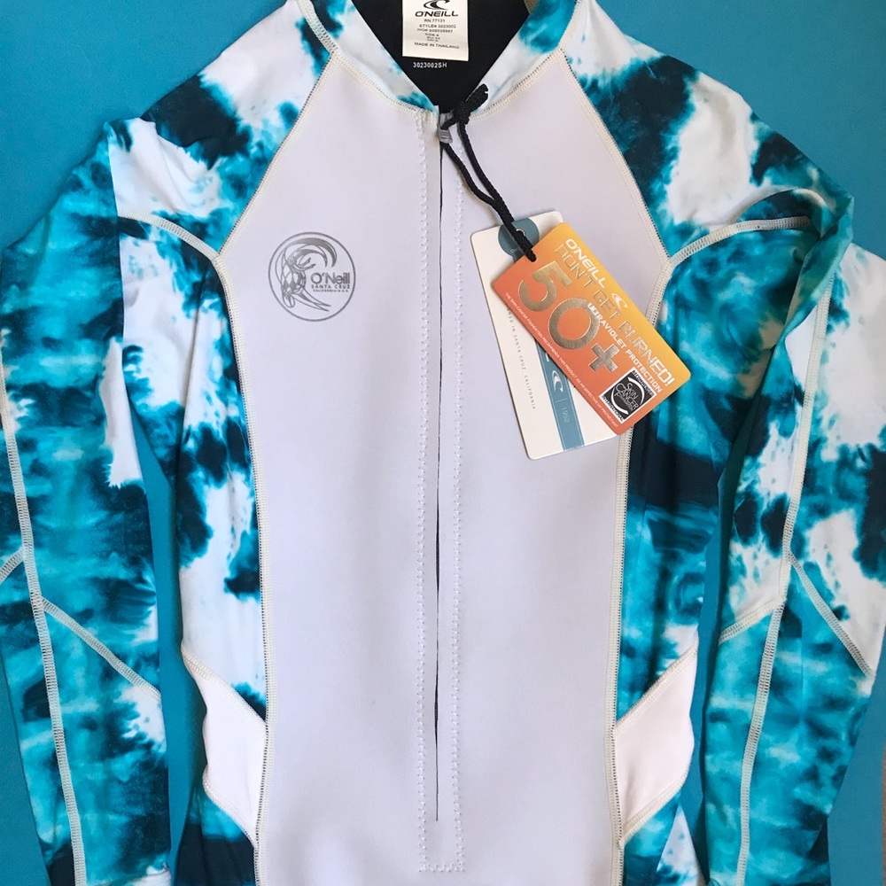 ONeill Australia -Bahia Neo Skins L/S Spring Wetsuit -Sz 4 - White/Turquoise NWT